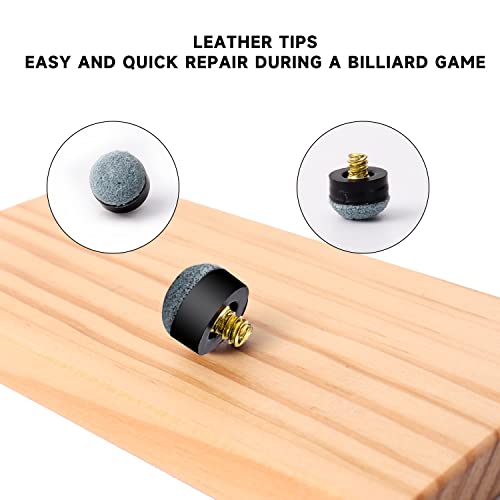 GSE Games & Sports Expert 10 Pieces 12mm/13mm Billiard Pool Tips, Soft/Hard Screw-on Tips Replacement or White Pool Cue Stick Nylon Ferrules Replacement - size: 13mm, style: Soft Tip