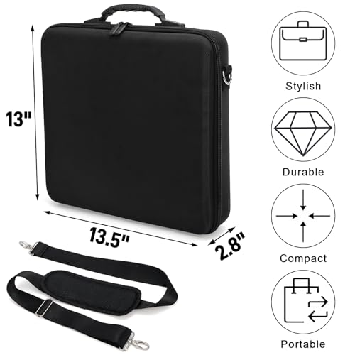 Pumtus Pool Ball Carrying Case, Billiard Balls Storage Bag with Handle & Adjustable Shoulder Strap, EVA Pool Ball Travel Box, Padded Cue Ball Holder for 17 Professional Ball Set (Bag Only)