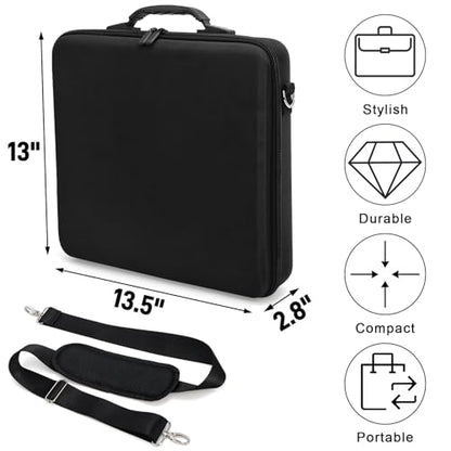 Pumtus Pool Ball Carrying Case, Billiard Balls Storage Bag with Handle & Adjustable Shoulder Strap, EVA Pool Ball Travel Box, Padded Cue Ball Holder for 17 Professional Ball Set (Bag Only)
