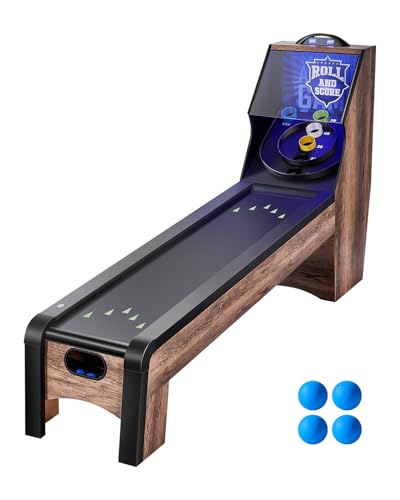 VEVOR Roll and Score Classic Arcade GameTable, Sky Ball Table Machine, LED ElectronicScorer & Track Lighting, Sound, Automatic BallReturn, Home Recreation Game Room - style: 9'