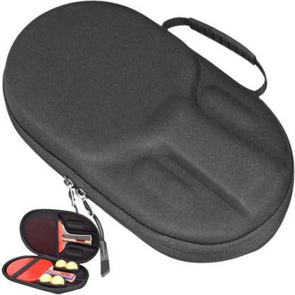 Pingpong Paddle Case Hard Shell Table Tennis Racket Case Pingpong Paddle Carry Case Pingpong Bat Cover Fit for 2 Paddles and 4 Balls - color: Black