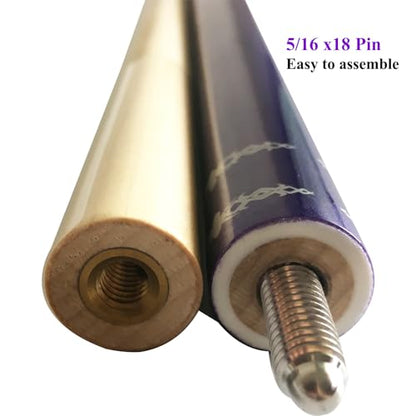 58" Pool Cue Stick,13mm 2-Piece Maple Hardwood Ergonomic Design Billiard Cues Kit,19/20/21oz - color: Purple, style: 21oz
