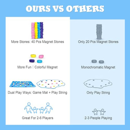 SZC&MFZ Magnetic Chess Game with 40 Pcs Stones, 2-in-1 Game Mat & Portable Storage Bag, Strategy Board Game for Family, Travel & Birthday Gifts for Kids & Adults