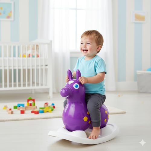 Gymnic Rody with Rocking Base and Saddle (Purple Rody & Rocking Base with Saddle) - color: Purple Rody & Rocking Base With Saddle