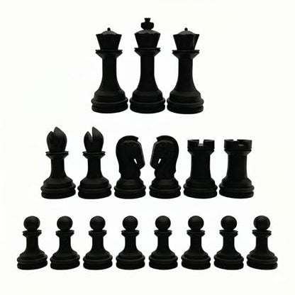 Staunton Chess Pieces Half Set, 17 Black Pieces, 3.75" King | Made in USA - color: Black