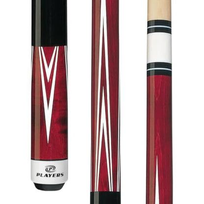 Players 58" 2-Piece North American Hard Maple Billiard Pool Cue Stick - color: Crimson Red, size: 21 Ounce