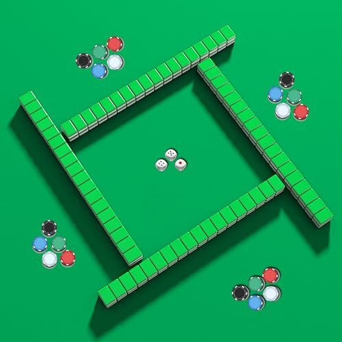 GSE Games & Sports Expert 32 x 32 Inches Rubber Anti-Slip Playmat, Mahjong, Dominoes, Poker Cards and Board Games Tabletop Cover Mat with Carrying Bag (Green) - color: Green, size: 1-Pack