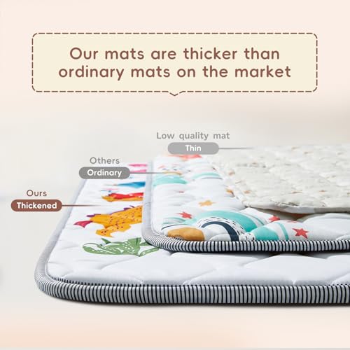Baby Play Mat - Thicken 50x50 Inch Soft Foam Crawling Mat for Playpen & Floor, Non-Slip Waterproof Playmats for Infants & Toddlers, Portable Foldable & Machine Washable, Dinosaur & Letters - size: 50" X 50"