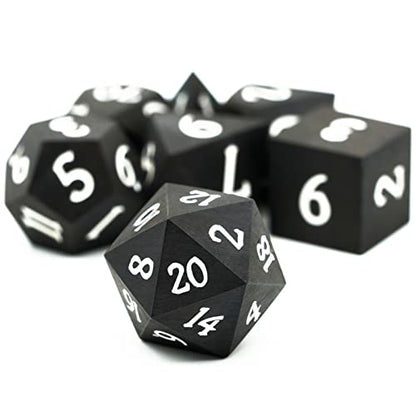 Wood DND Dice Set, 7PCS Black Polyhedral Dice Set for D&D Role Playing Games, d and d Gifts (Ebony Wood) - color: Ebony Wood