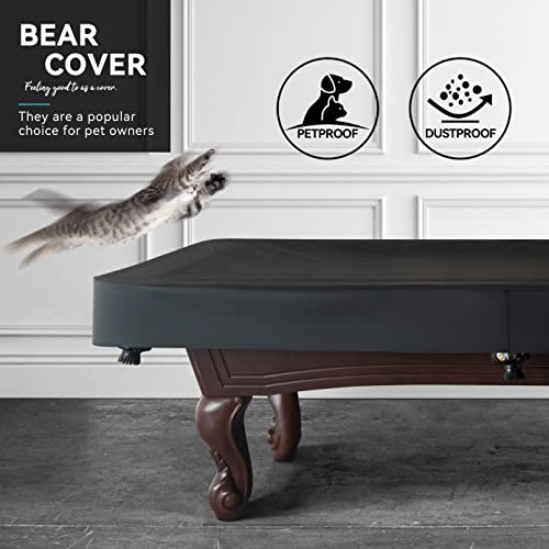 Heavy Duty Leatherette Billiard Pool Table Cover, Waterproof & Tearproof Covers for Pool Table 7/8/9FT Fitted (7 Feet/ Black) - color: Black Charcoal/Matte, size: 7FT-(92"LX 52"WX 8“H)
