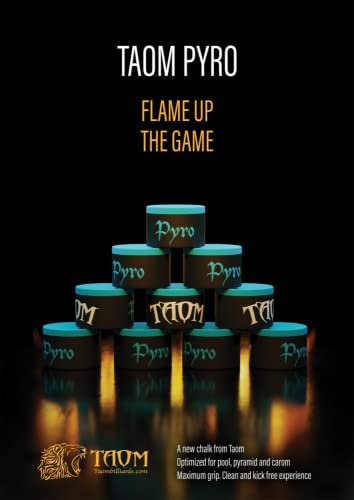 TAOM Pyro Billiard Pool Cue Premium Chalk - Blue - with Chalk Holder