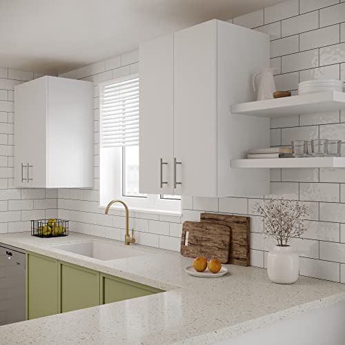 24 x 33 Inch Wall Cabinet Set of 2, Kitchen Wall Mounted Wooden Storage Cabinet, Double Door Cabinet with Soft Close, Metal Handle, Adjustable Shelf for Kitchen Laundry Bathroom Garage, White - color: White