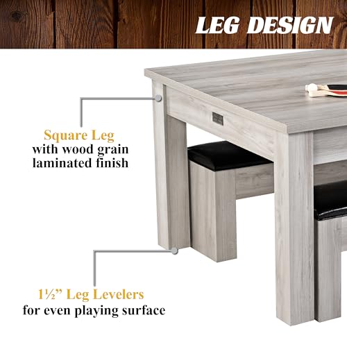 Barrington Billiards 7' Drop Pocket Pool Table 3-in-1 Combo Table, Dining Top, Table Tennis and Billiards with Accessories - style: 7 Ft. Monteray Gray