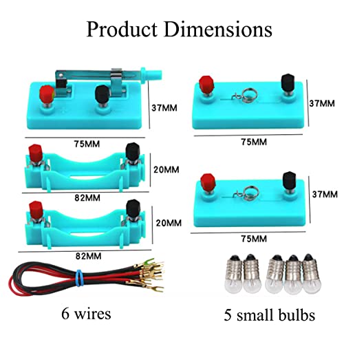 Kids Electric Circuit STEM Experiment Kit, Physics Learning Set for Series & Parallel Circuits, Teaching Supplies for Classroom & Homeschool Students
