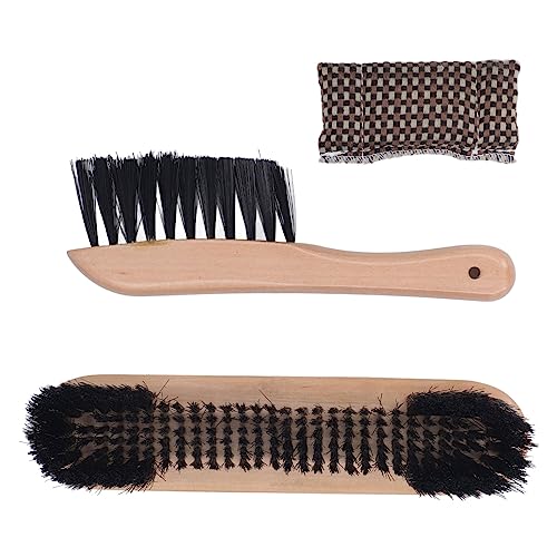 Billiards Pool Table and Rail Brush Set, Cue Cleaning Cloth, Club Wipe Dry Cloth, Pool Table Accessories Brush Kit for The Cleaning and Maintenance of Billiard Tables - color: Wooden Colours