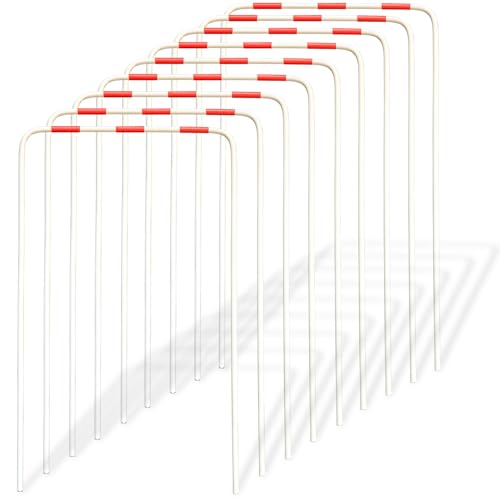 Croquet Wickets Replacement, Set of 9, Heavy Duty Thick Steel Wire with White Plastic Coating, 11 x 6.7, for Families Backyard Lawn Outdoor Game