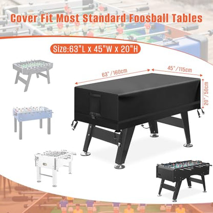 Kovshuiwe Foosball Table Protection Cover-63"x45"x20"(LxWxH) | Outdoor Waterproof Foosball Table Cover Heavy Duty Rectangular Patio Football Game Table Cover - size: 63"Lx45"Wx20"H