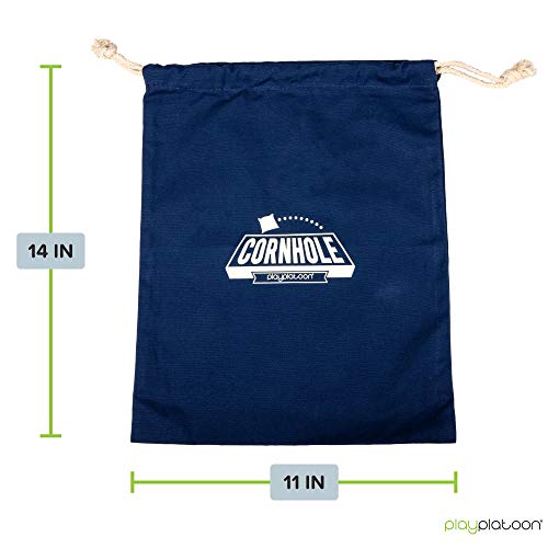 Play Platoon Cornhole Bag Holder - Tote Bag for Carrying Corn Hole Bean Bags - size: 8, Navy String