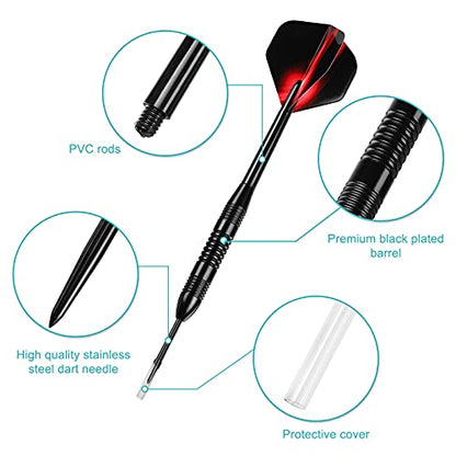 Accmor Darts Metal Tip Set, 12 Pack Steel Tip Darts Darts Set, 24 Grams Professional Metal Darts - color: Black Fire