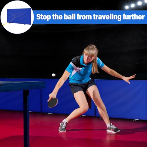 5 Pcs Table Tennis Barrier, 55" x 29.5" Practice Training Baffle with 420D Oxford Cloth, Portable Pickup Surround for Quick Ball Collection, Table Tennis Court Fencing Walls - color: Blue