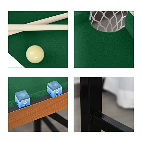 Penau 55 Inch Portable Folding Billiards Table Game Pool Table with Complete Set Green Felt for Family Fun