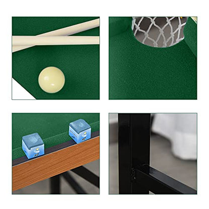 Soozier 55" Portable Folding Billiards Table Game Pool Table for Whole Family Number Use with Cues, Ball, Rack, Chalk