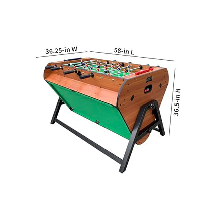 KICK Triplex 55″ Telescopic Rods 3-in-1 Swivel Multi Game Table – Foosball, Pool/Billiards & Air Hockey - color: Brown