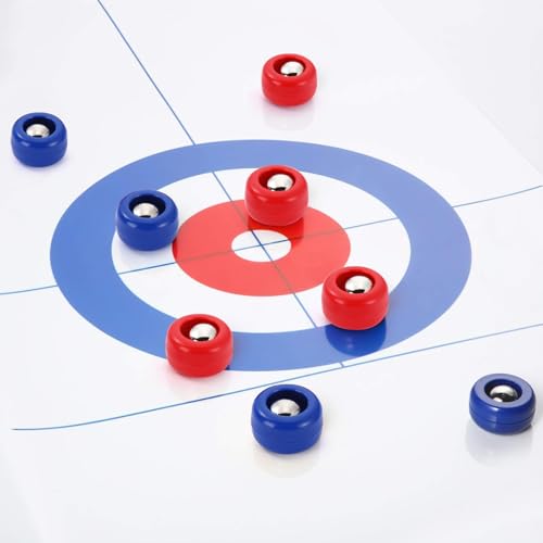 Gejoy Mini Shuffleboard Replacement Puck Tabletop Equipment Rollers Set Shuffleboard Curling Accessories - color: Red, Blue