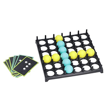 Bounce Ball Board Game Set with 9 Cards and 16 Balls - Interactive Family Game for Childrens Hands and Feet Coordination