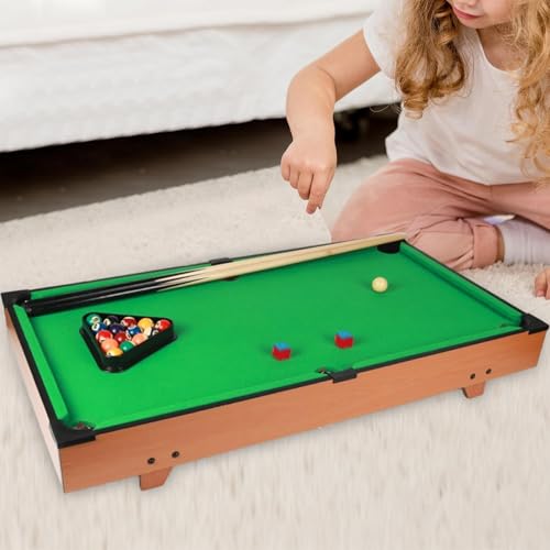 Fancyes Mini Pool Table Set for Kids, Tabletop Pool Table Billiard Cues, Mini Tabletop Billiards Table Game Toy, for Children Boys