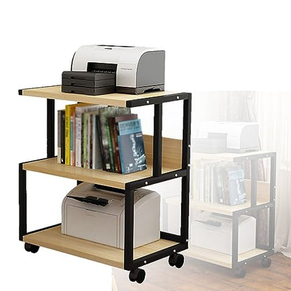 3 Tier AV Media Cabinet Stand, Gaming TV Cabinet and Stereo Rack Audio Tower with Height Adjustable Tempered Wood Stand
