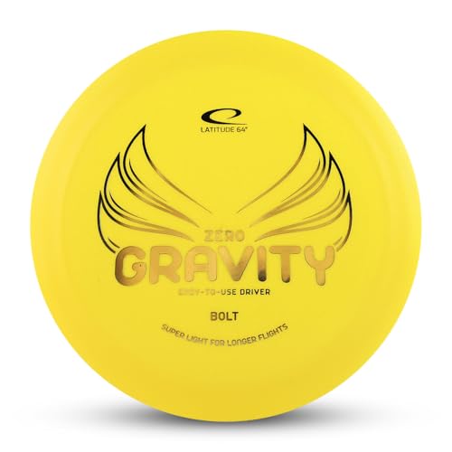 Latitude 64 Zero Gravity Bolt Disc Golf Distance Driver | Maximum Distance Disc Golf Driver w/High Glide | Lightweight, Floating Plastic | Effortless Distance for Newer Players | 120-130g - color: Yellow
