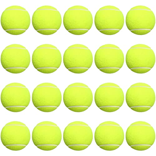 Vinsot 24 Pack Tennis Balls Bulk, Standard Pressure Balls for Training Playing Player Beginner Youth, Exercise Ball for Pet Dog, 2.5 Inch(Yellow) - color: Yellow