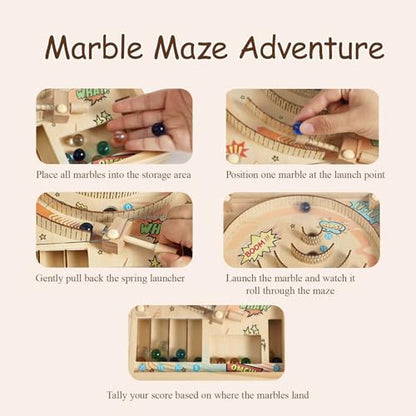 Pinball Machine Family Games for Kids | Fun Indoor Marble Run & Skee Ball Game, Party Board Games for Ages 6-12