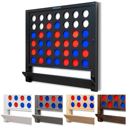 GoSports Wall Mounted Giant 4 in a Row - Jumbo Four in a Row with Coins - Black - color: Black
