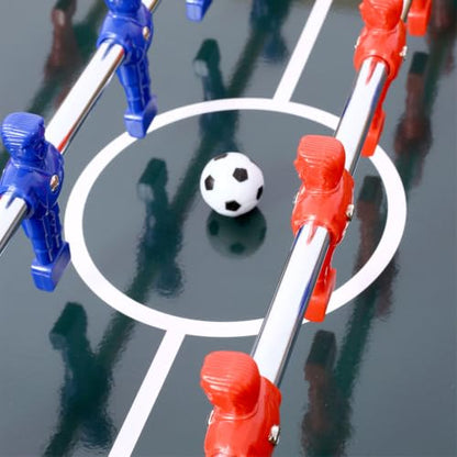54 Inch Foosball Table for Adults & Family, Full Size Soccer Game Table with Steel Rods, E-Z Spin Bearings, Adjustable Leg Levelers, Ergonomic Handles & Manual Scoring, Brown Wood Finish