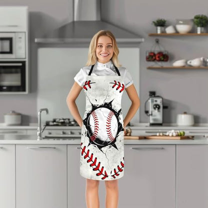 Castle Fairy Cartoon Baseball Kitchen Apron,Bow Knots Waterproof Apron - color: White Red