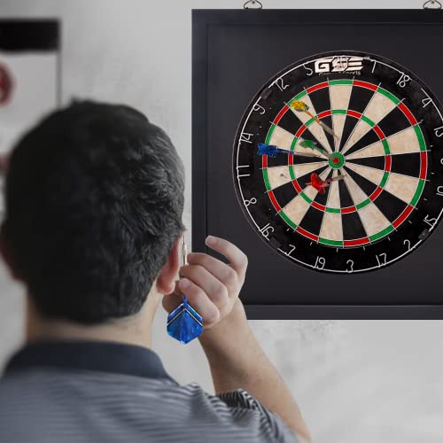 GSE Games & Sports Expert Dart Backboard with Wood Frame and Felt. Wall Protector for Dart Board Surround - color: Black