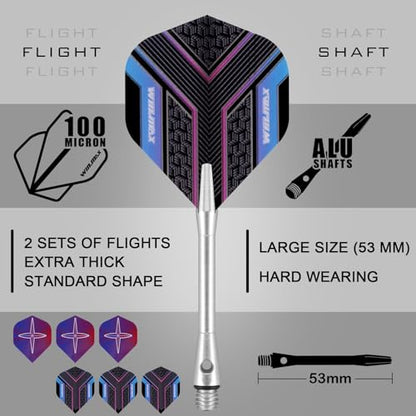 WIN.MAX Darts Soft Tip Set - 90% Tungsten Soft Tip Darts Set Professional 18 Grams Soft Darts Pro Dart Set with Extra 3 Flights - color: Purple