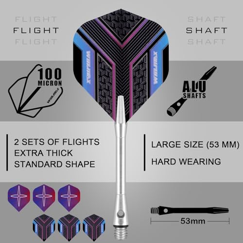 WIN.MAX Darts Soft Tip Set - 90% Tungsten Soft Tip Darts Set Professional 18 Grams Soft Darts Pro Dart Set with Extra 3 Flights - color: Purple