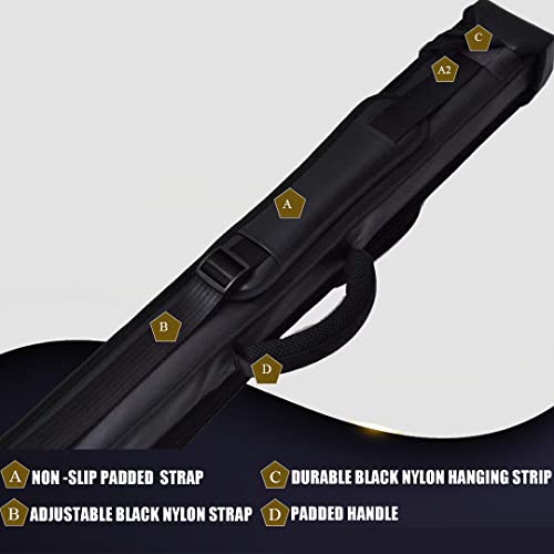 Champion 2X2,2X3,3X4 Nylon/Leatherette Billiard Pool Cue Stick Hard Case - color: Black Leatherette, size: 2X2 pool case