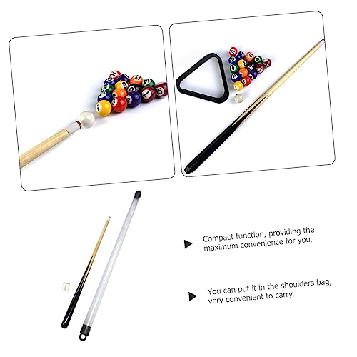 POPETPOP Wooden Billiard Cue Stick for Boys and Girls Short Pool Stick Storage Tube for Skills Spaces Design for Young Players