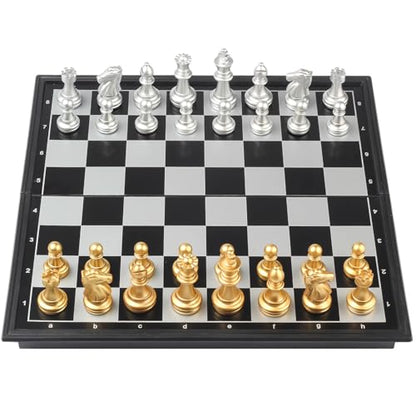 Travel Chess Set Magnetic Vikutu 9.7 Inches Portable Small Folding Chess Board (Medium) - size: Medium
