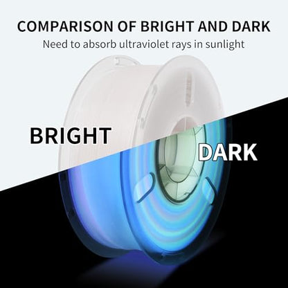 RAMBERY Glow in The Dark Rainbow 3D Printer Filament Luminous PLA Filament 1.75mm 3D Printing Filament Fit Most FDM Printers, 1kg(2.2lbs)/Spool - color: C-pla Luminous Rainbow01, size: 1kg