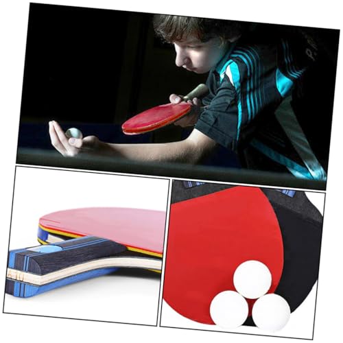 Pingpong Paddle Set for Outdoor Playing with Flared Handle for Better Grip High-Grade Rubber Table Tennis Rackets Short Handle Bats and Balls Included for Beginners and Experts