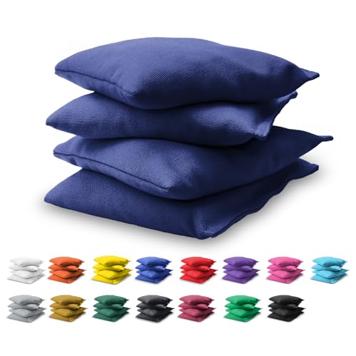 GoSports Cornhole Bean Bags Set of 4-16 Colors Available - Regulation All Weather, Mix and Match - color: Navy Blue