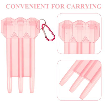 Holibanna Portable Darts Case with Lockable Pink Plastic Hard Shell, Lightweight Storage Box with Carabiner for Soft Tip Darts, Outdoor and Travel Use