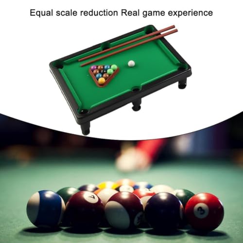 for mini Pool Table Set for Adults Portable Tabletop Billiards Game with for cues and Balls Compact Indoor Snooker Playset for Home Office Stress Relief(S) - size: Small