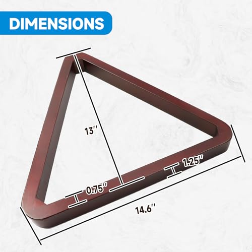 GSE Games & Sports Expert Deluxe Heavy Duty Solid Wood Billiard 8-Ball Triangle / 9-Ball Diamond Pool Ball Racks for 2-1/4" Pool Balls, Billiards Accessories - color: Mahogany, style: 8-Ball Triangle Rack