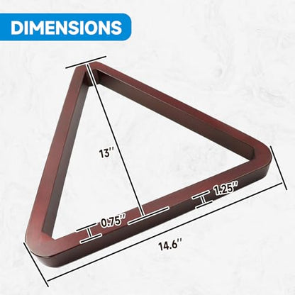 GSE Games & Sports Expert Deluxe Heavy Duty Solid Wood Billiard 8-Ball Triangle / 9-Ball Diamond Pool Ball Racks for 2-1/4" Pool Balls, Billiards Accessories - color: Mahogany, style: 8-Ball Triangle Rack